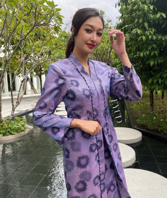 Merrissa Purple Lavender Eyune FashionKurung Saree