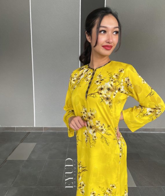 Natasha Luxe Yellow Kurung Eyune Fashion