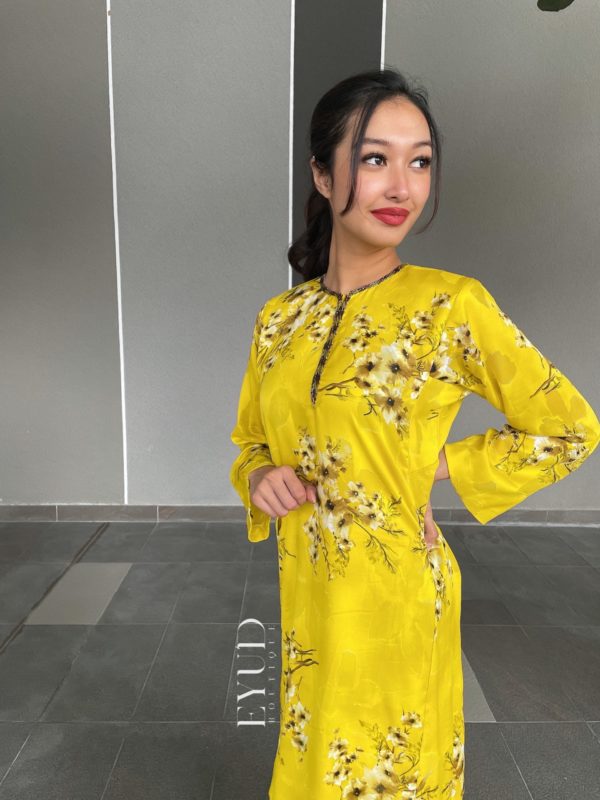 Natasha Luxe Yellow Kurung Eyune Fashion