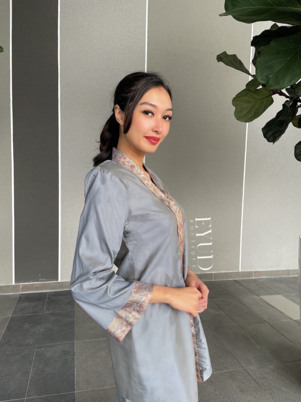 Merrissa Grey Kurung Saree Eyune Fashion